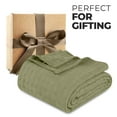 thumbnail image 5 of BNM Basketweave Cotton Blanket, King, Sage Green, 5 of 5