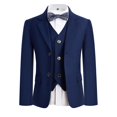 thumbnail image 3 of ETHAN Boys Suit 4 Piece Slim Fit Suit for Wedding Formal Wear Ring Bearer Outfit Jacket and Pants Navy Blue 3T, 3 of 4