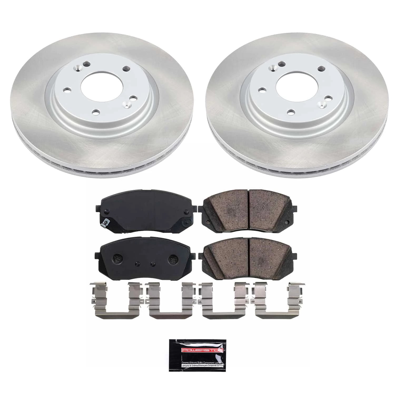 PowerStop Front Semi-Coated Rotor and Low-Dust Ceramic Brake Pad Kit SC7353