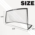 thumbnail image 6 of BOHEN 9x5FT Portable Soccer Goal for Kids Backyard with Carry Bag - Easy Folding Lightweight Fun for Outdoor Indoor Training Games for Teen Youth Adult (Black, 9x5FT, 1 Pack), 6 of 8
