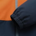 thumbnail image 7 of BRGZLK Kids Stormcoat Jacket Boys Girls Trendy Color-Blocked Full-Zip Raincoat Winter Lightweight Soft Windproof and Waterproof Hooded Coat Orange 12-13 Years, 7 of 7
