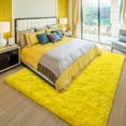 thumbnail image 6 of Homore Cute Fluffy Velvet Carpet Soft Washable Area Rugs for Bedroom/ Living Room Decoration,8'x10',Yellow, 6 of 7