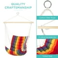 thumbnail image 4 of Best Choice Products Indoor Outdoor Padded Cotton Hammock Hanging Chair w/ 40in Spreader Bar - Multicolor, 4 of 6