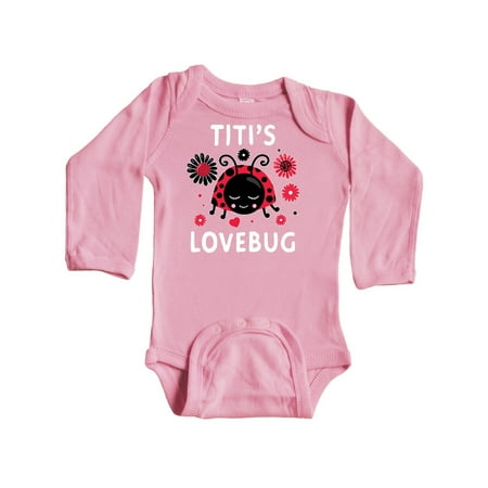 

Inktastic Valentine s Day Titi s Lovebug Gift Baby Boy or Baby Girl Long Sleeve Bodysuit