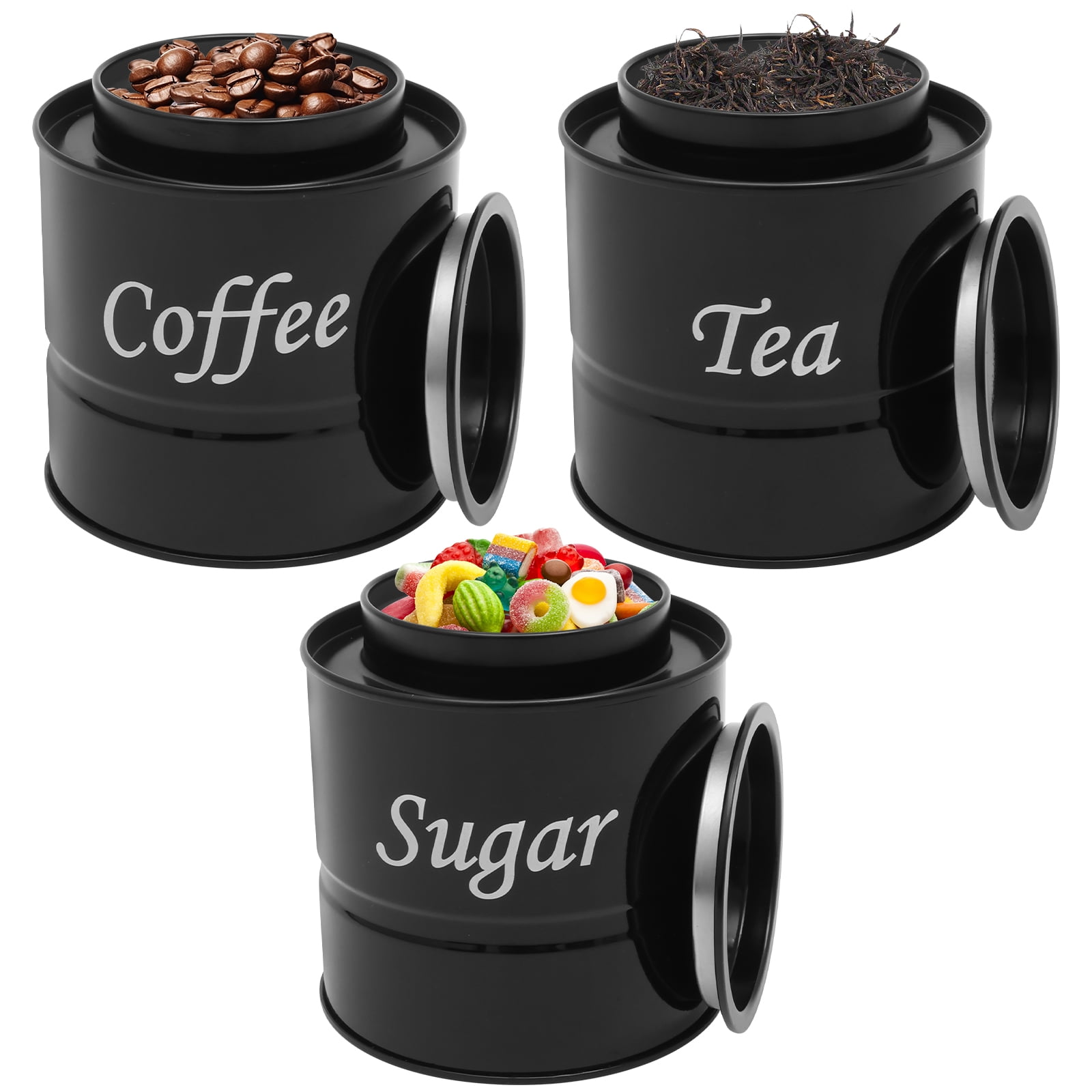 yavasura white and black tea coffee sugar canisters
