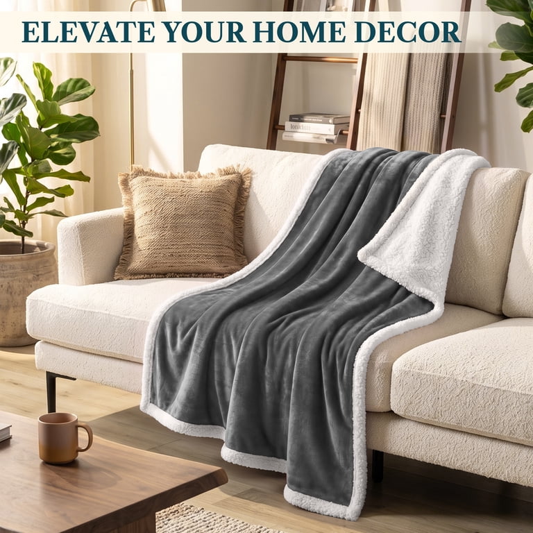Pavilia Sherpa Fleece Throw Blanket, 50x60 Inches photo 5