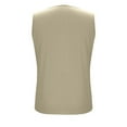 thumbnail image 5 of Jinhomg Cotton Linen Tank Tops for Women 2026 Summer Pleated Blouses Keyhole Round Neck Sleeveless Top Khaki L, 5 of 7