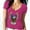 Pink, variant on American USA Flag Eagle Printed Women V-neck Tee Shirt Color Black Small