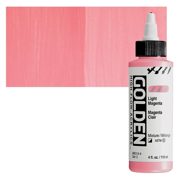 Golden High Flow Acrylics - Light Magenta, 4 oz bottle