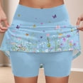 thumbnail image 2 of vigerkar Athletic Skorts Women with Pockets Size High Waist Golf Tennis Skirt Tummy Control Summer Floral Print Short (Light Blue, 4XL), 2 of 4