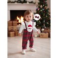 thumbnail image 4 of Spewahor Baby Girl Christmas Outfit Fake Two Piece Plaid Santa Long Sleeve Romper and Bow Headband 2 Pcs Set, 4 of 9
