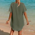 thumbnail image 2 of BOBOGOJP Women's Bathing Suit Cover Up Dress Lace Crochet V Neck Summer Beach Bikini Swimsuit Coverup Green for Size 3XL, 2 of 3
