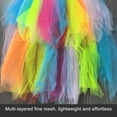 thumbnail image 7 of Bibifish Womens Tulle Skirts High-Low Hem Colorful Layered Tutu Skirts High Waist A Line Elastic Waist Puff Tulle Rainbow Party Fluffy Skirts, 7 of 7
