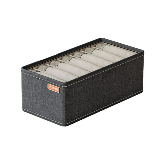 Billuyoard Caja de almacenamiento de ropa de fácil acceso y fácil organización, caja de almacenamiento de ropa y pantalones Almacenamiento y organización del hogar Gris oscuro 7 rejillas