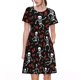 thumbnail image 1 of Balery Skeleton with Roses Vestidos sueltos de manga corta para mujer, vestidos de verano 2025, vestidos casuales de corte A con vuelo., 1 of 6