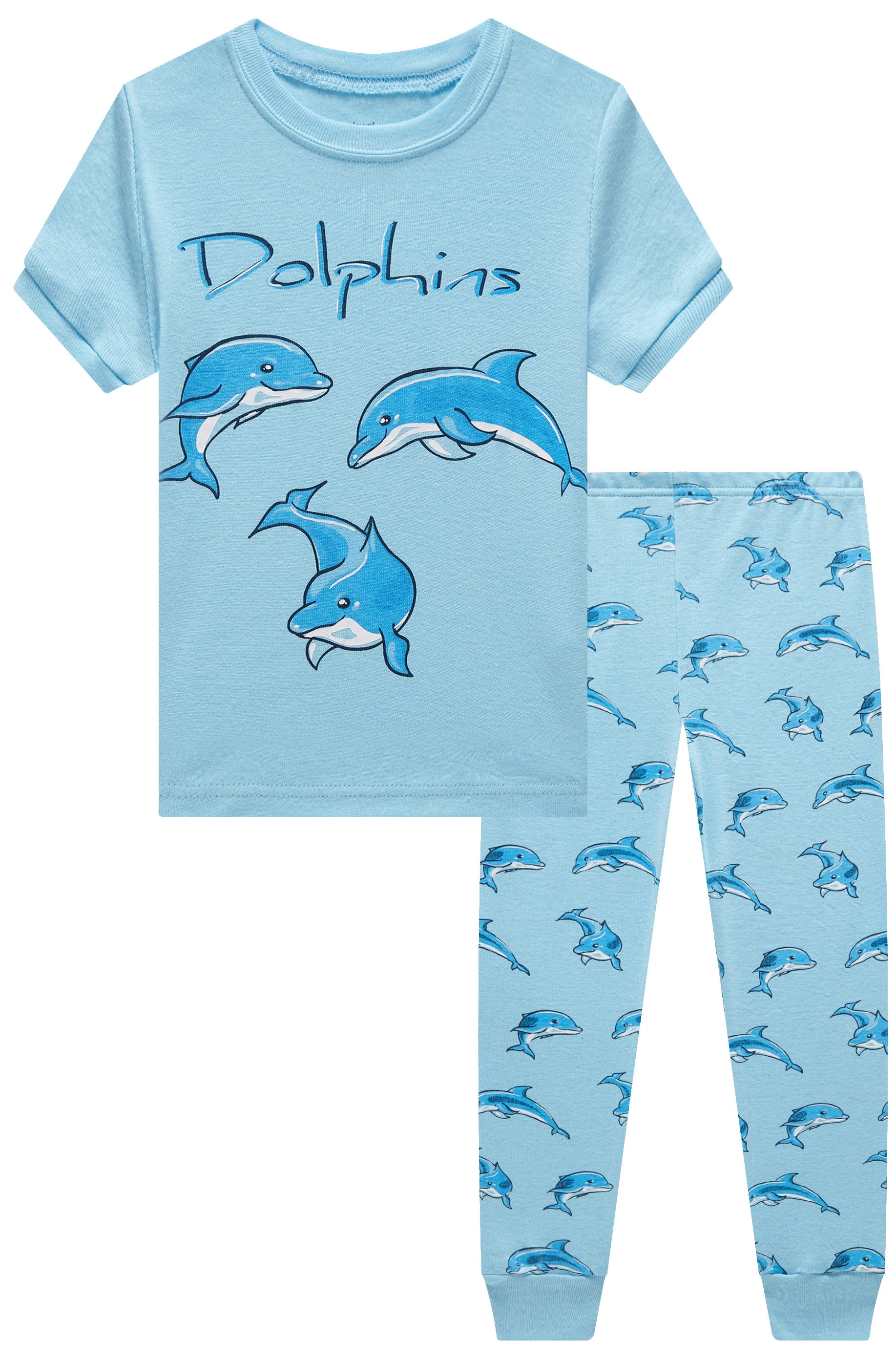 Dolphin&Fish Boys Pajamas Kids Clothes Toddler Pjs Sets Cotton Sleepwears 