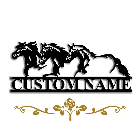 Horse Metal Sign, Metal Ranch Sign, Farm Decoration, Outdoor Surname Sign, Outdoor Decoration, Metal Sign, Custom Metal Ranch Sign, [custom Color And Name]