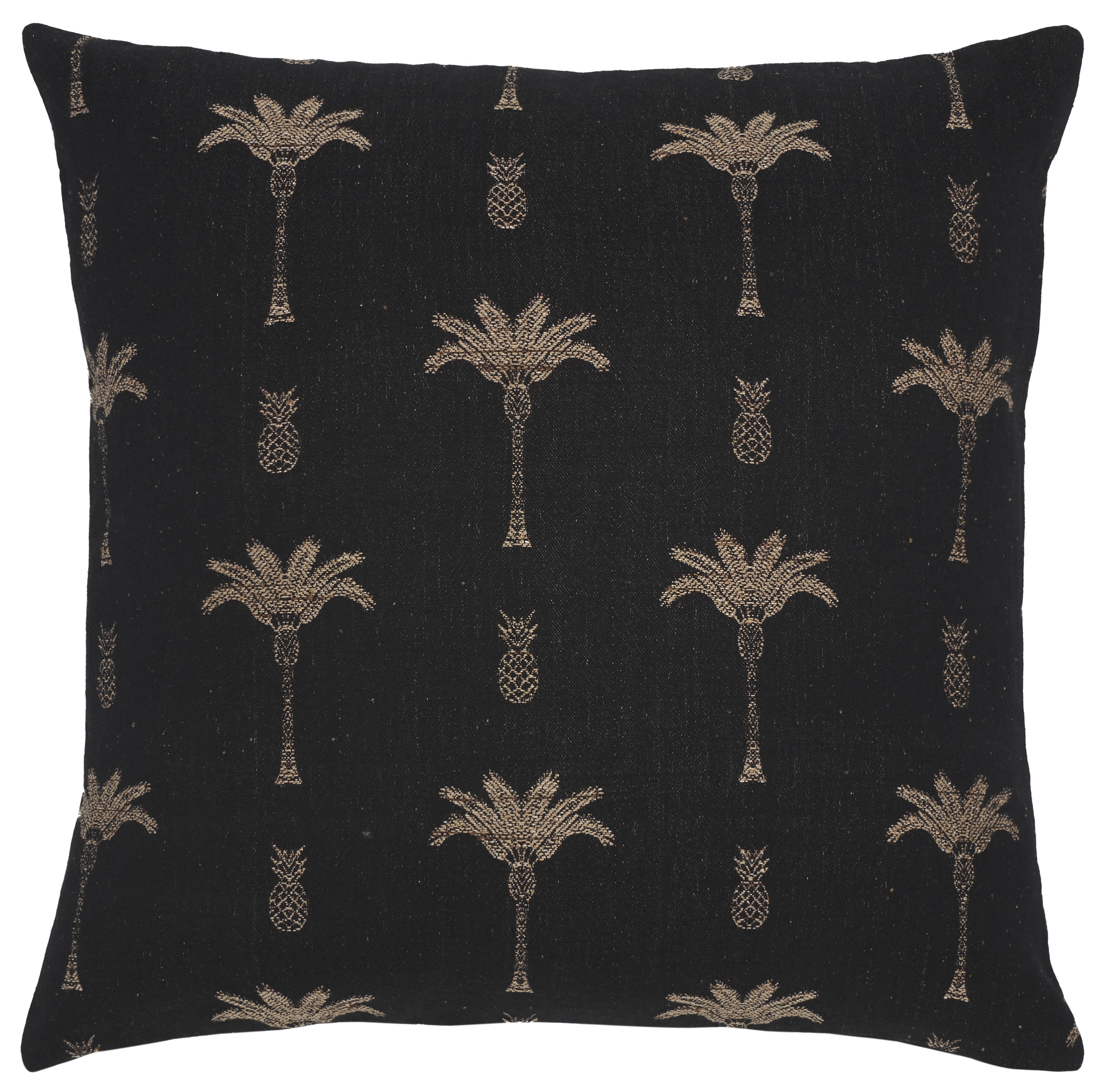 Safavieh Reya 20" x 20" Rustic Viscose Decorative Pillows, Black/Beige