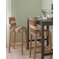 thumbnail image 2 of Farmhouse Beige Brown Bar Stool Covers Set of 4, Vintage Wooden Striped Stretch Washable Bar Chair Covers with Backs, Removable Pub Counter Height Chair Cover for Kitchen Dining Room Cafe, 2 of 7