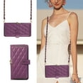 thumbnail image 6 of Crossbody Wallet Case for iPhone XS / iPhone X Chain Lanyard & Wrist Hand Strap Case with Card Slots Zipper Pocket Kickstand, Premium PU Leather Magnetic Clasp Shockproof Flip Cover, Darkpurple, 6 of 9