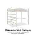 Mainstays Metal Storage Loft Bed with Book Case, Twin Bunk, Off White