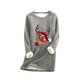 thumbnail image 1 of Sudadera de lana gruesa a la moda con estampado navideño para mujer, ropa interior cálida de terciopelo con cuello redondo Pompotops  gfhjh11137, 1 of 3