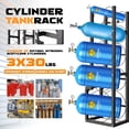 thumbnail image 4 of Support de Cylindre en Acier Robuste pour Réservoirs de Gaz Réfrigérant, Stockage Sécurisé pour 1x50 lbs & 2x30 lbs Ou 3x30 lbs, Organisateur Résistant à la Rouille et Peu Encombrant pour Atelier de Garage Automobile, 15x12x48 Pouces, Noir, 4 of 6