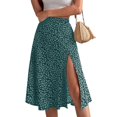 thumbnail image 2 of Women's Dresses Floral Printed Half Body Split A Line Wrapped Mid Waist Long Skirt, 2 of 4