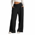 thumbnail image 3 of Women's Wide Leg Sweatpants with Elastic Waist Comfortable Loose Fit Casual Trousers, 3 of 9