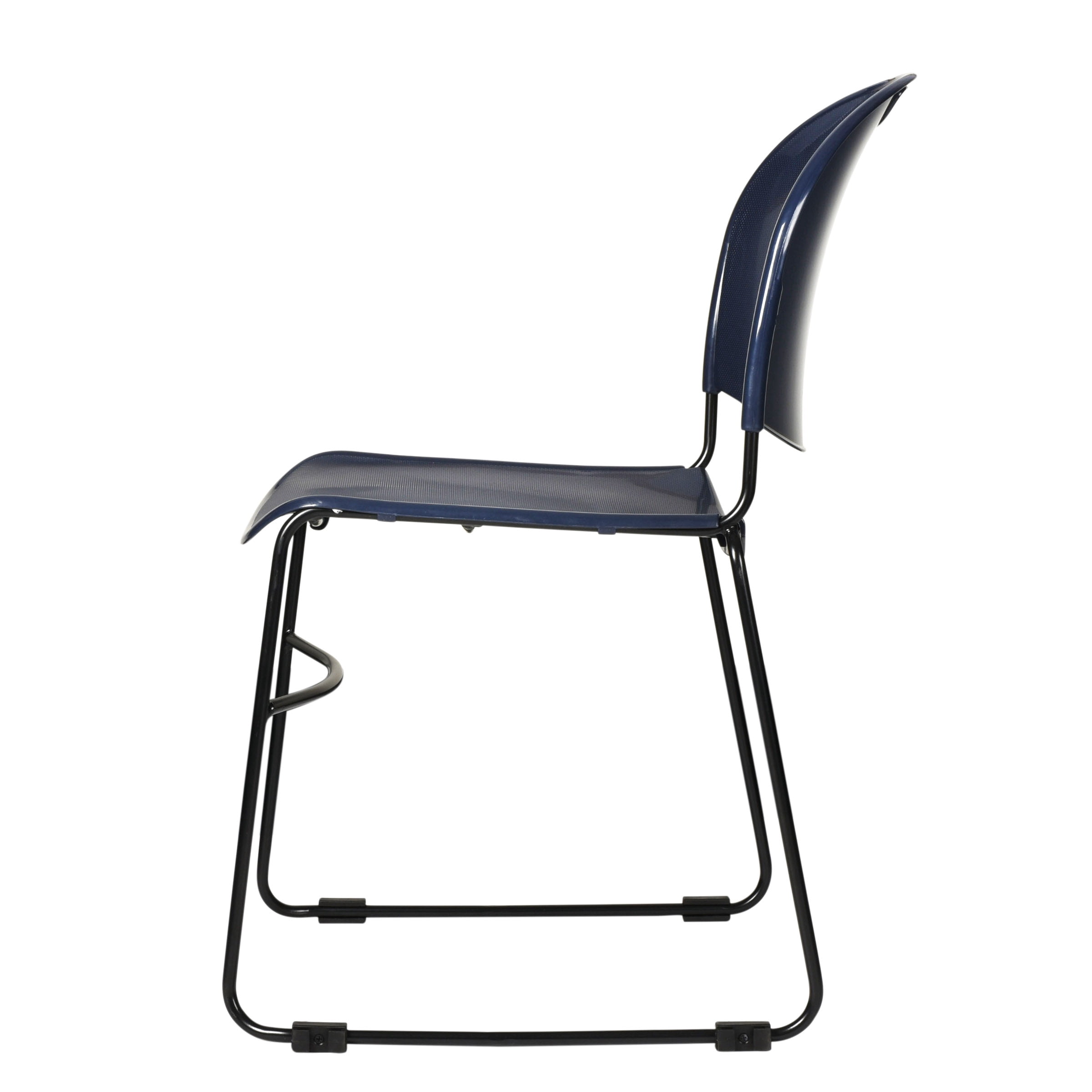 Hampden Furnishings Naomi Collection Basics Plastic/Steel Stack Chair, Navy Blue, 2 pack