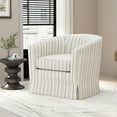 thumbnail image 2 of GDF Studio Tiffin Indoor Modern Swivel Club Chair, White/Blue Stripe, 2 of 8