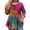 Hot Pink, variant on Plus Size Tie-dye Tunic Top for Women 3/4 Sleeve Loose Swing Fit Comfort Breathable Blouse for Daily Casual Wear 2XL