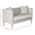 thumbnail image 5 of SAFAVIEH Sarah Modern Tufted Settee Loveseat with Pillows, Grey, 5 of 7
