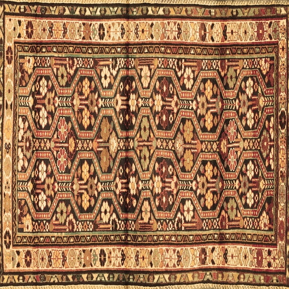 Ahgly Company Indoor Square Persian Brown Traditional Area Rugs, 5' Square