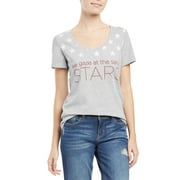 EV1 from Ellen DeGeneres Stars V Neck Graphic Tee Women's