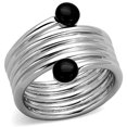 thumbnail image 1 of Alamode 3W602-8 Women Rhodium Brass Ring with Synthetic in Jet - Size 8, 1 of 1