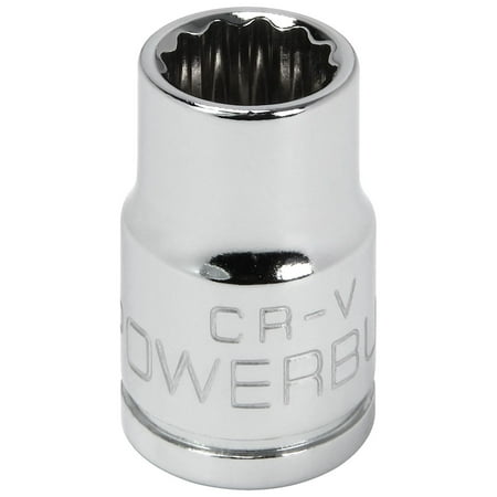 UPC: 0028907053424 | Powerbuilt 3/8 Inch Drive x 7/16 Inch 12 Point Shallow Socket – 641003