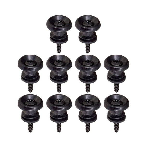 10 clavijas de bloqueo para guitarra con forma de hongo y botón final para guitarra acústica clásica. Negro