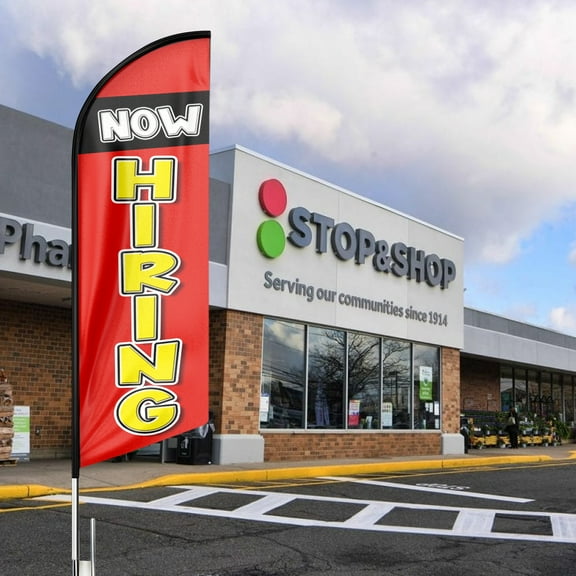 Now Hiring Sign Feather Flag,8FT Now Hiring outdoor advertising flag, Now Hiring Business Sign,Now Hiring Swooper Flag（FLAG ONLY）