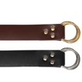 thumbnail image 3 of Medieval Keltic Double Rings Waist Belt Vintage Knight Circular Strap Men Women Belt Waistband Unisex Costume Accessory Dark Brown, 3 of 4