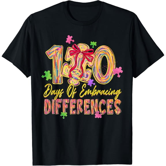 100 Days of Embracing Differences Happy 100th Day of School Kids Boys Girls T-shirt