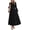 Black, variant on Spring Dresses for Women 2026 Casual Long Sleeve V Neck Elastic Waist Lightweight Maxi Wedding Guest Dress Pockets