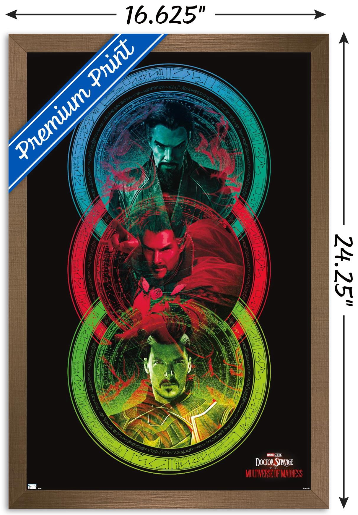 Marvel Doctor Strange in the Multiverse of Madness - Tricolor Wall Poster, 14.725" x 22.375" Framed