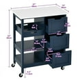 thumbnail image 6 of Dextrus Kitchen Island Cart, 26.4"L Kitchen Storage Cart with Shelves & Drawers, Blue, 6 of 6