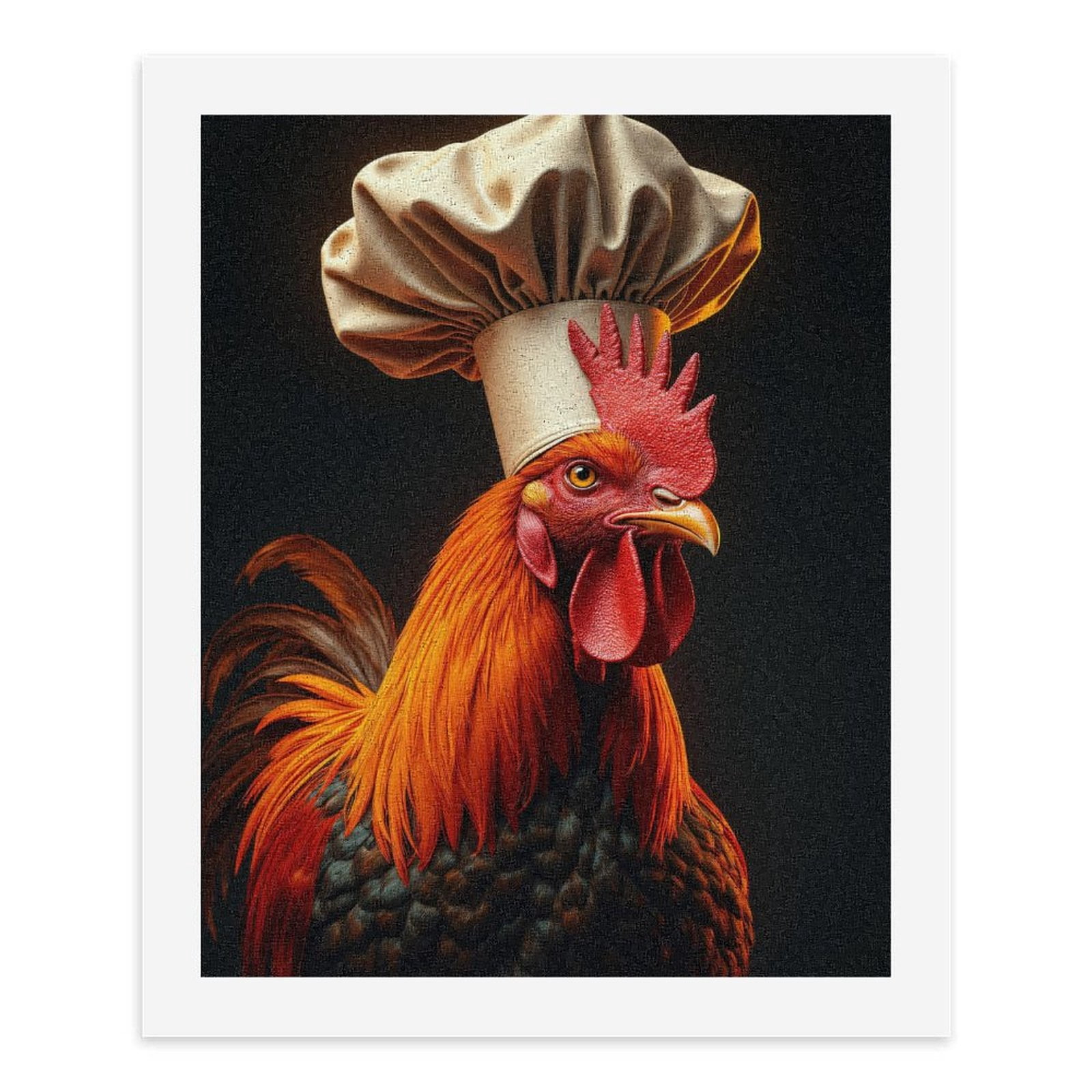 Paint By Numbers Kit for Adults Beginner - DIY Rooster Chef Portrait Art Canvas Painting Kits for Adults, Frameless Paint By Number for Adults for Home Wall Decor 16x20 Inch