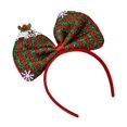 thumbnail image 3 of Diadema con lazo navideño, aro para el pelo con lazo, aro para el pelo navideño para mujeres y niñas, fiesta de cosplay, escolares, regalos de Raya roja y verde, 3 of 8