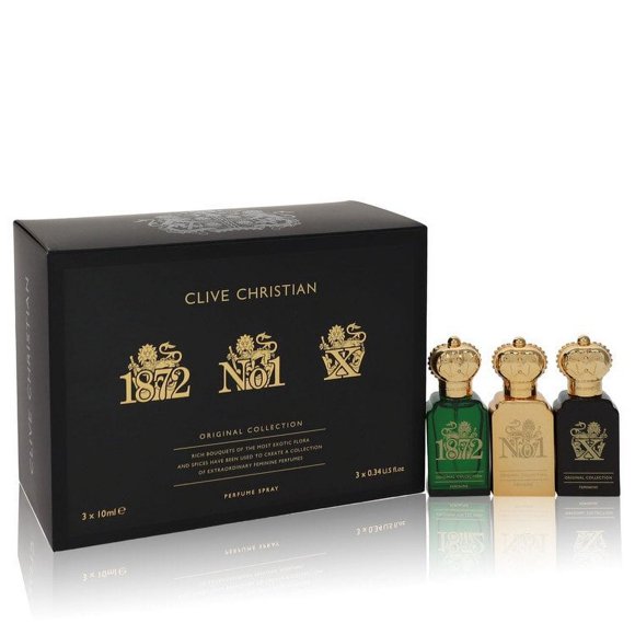 Clive Christian X by Clive Christian Gift Set -- Travel Set Includes Clive Christian 1872 Feminine, Clive Christian No 1 Feminine, Clive Christian X Feminine