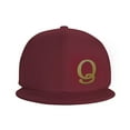 thumbnail image 3 of ZICANCN Alphabet Q Pattern Baseball Caps, Trucker Hats for Men And Women, Adjustable Breathable Flat Caps, Dark Red, 3 of 6