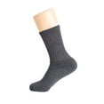 thumbnail image 3 of Solid Cotton Cushion Crew Socks for Women and Men Anthracite Gray 3 Pairs Size 9-11, 3 of 9