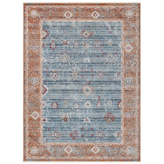 SAFAVIEH Kenitra Xzavier Geometric Polyester Area Rug, Blue/Red, 8' x 10'